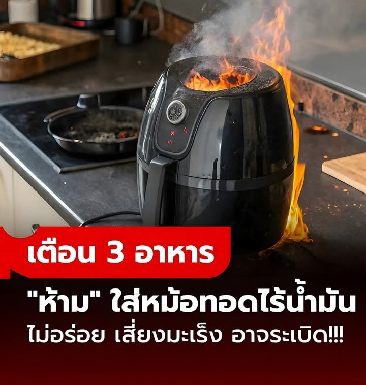 เตือนแล้วนะ 3 อาหาร “ไม่ควร” ใส่หม้อทอดไร้น้ำมัน ไม่อร่อย เสี่ยงมะเร็ง แถมอาจระเบิด!!!