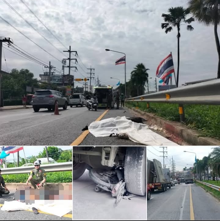 สลด! รถพ่วงชนจยย. ทับร่างสาววัย 29 ดับคาที่