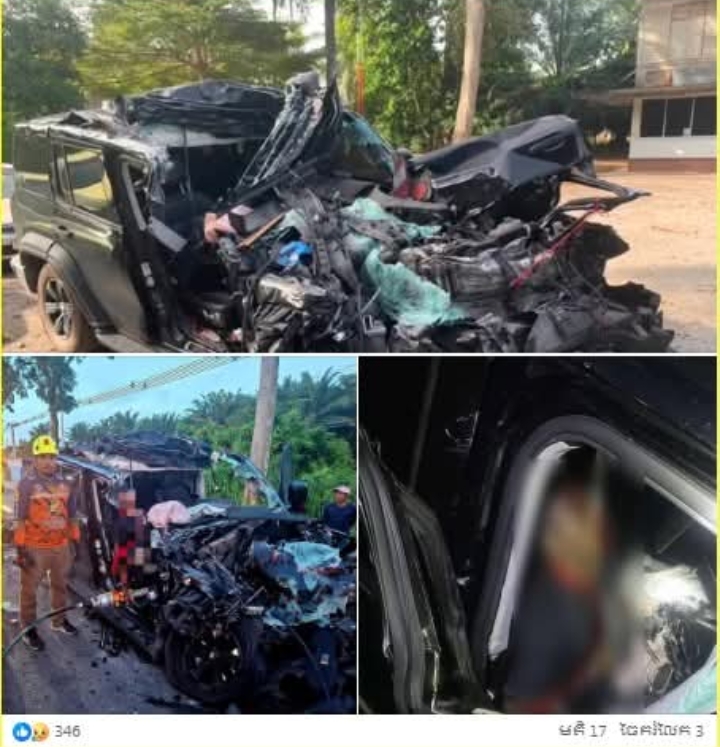 ้GWM TANKป้ายแดงชนท้ายรถบรรทุกคนขับดับคาซาก ทางหลวงหมายเลข 41 ขาล่องใต้ ตำบลนาข่าอำเภอหลังสวนจังหวัดชุมพร