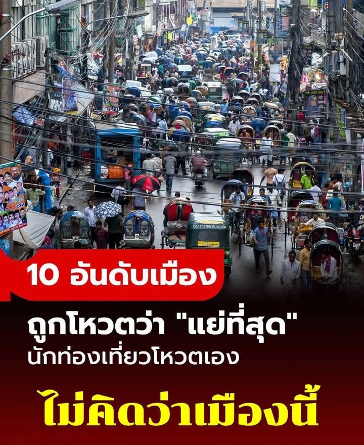 10 อันดับ “เมืองที่แย่ที่สุด” ที่นักท่องเที่ยวโหวตให้ ว่าไม่อยากกลับไปเที่ยวอีก