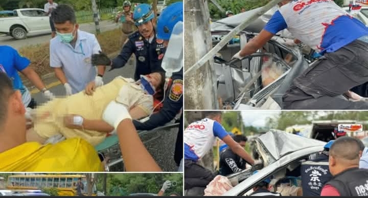 หญิงตั้งครรภ์ 6 เดือน ขับเก๋งเสียหลักพุ่งชนเสาไฟฟ้า เสียชีวิตแล้ว