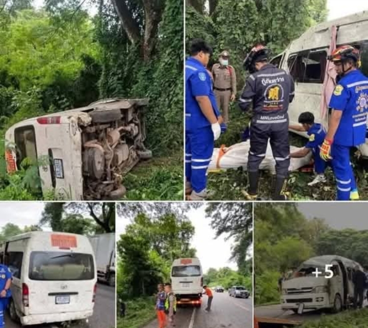 สุดสลด เก๋งเสียหลักพุ่งชนรถตู้รับส่งนักเรียน จนมีนักเรียนเสียชีวิต  