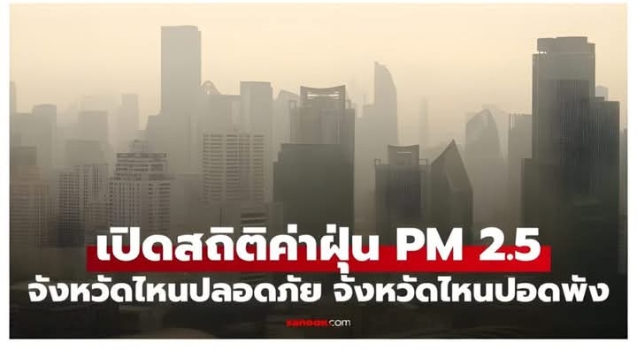GISTDA เปิดสถิติค่าฝุ่น PM 2.5 ตลอดทั้งปี จังหวัดไหนปลอดภัย จังหวัดไหนปอดพัง!